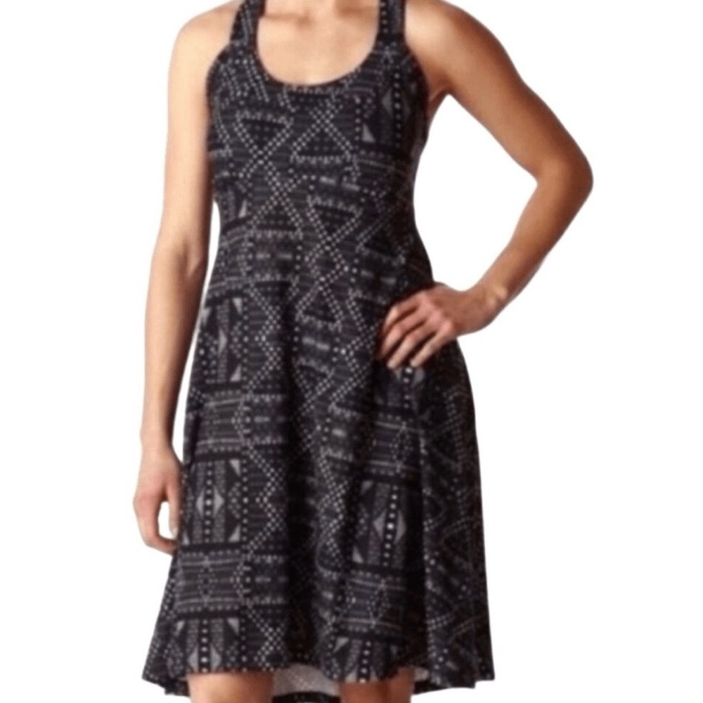 Prana. Cali Sleeveless Racerback Printed Dress. Aztec Grey. Size small.
